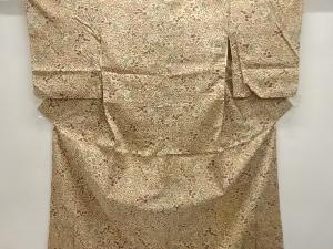 アンティーク　草花模様上代紬着物